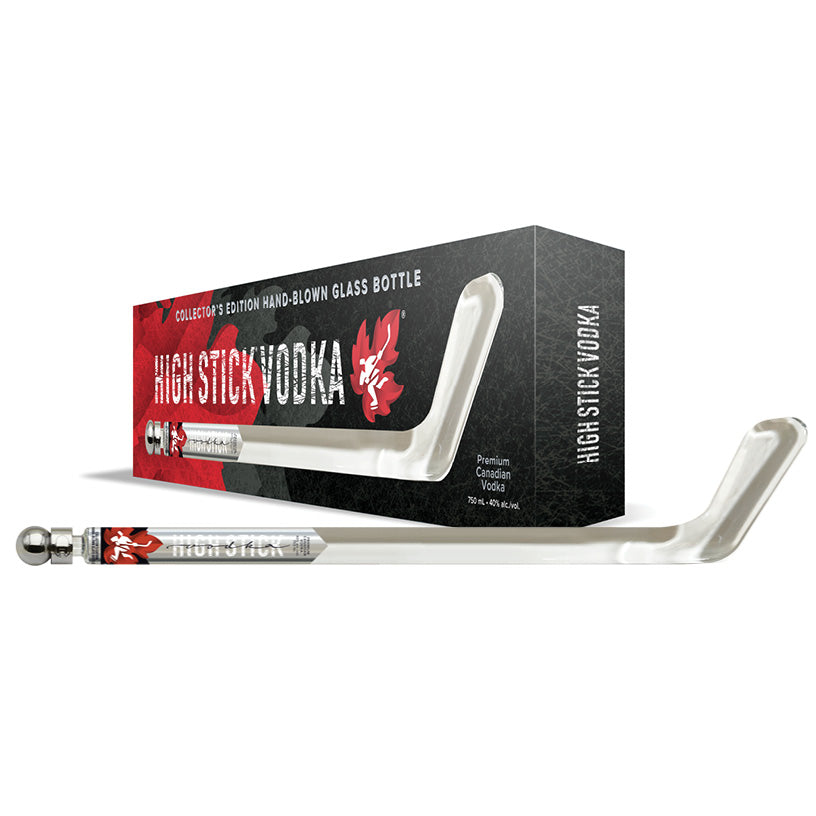 6x750 mL CASE of High Stick Vodka Collector Hockey Stick